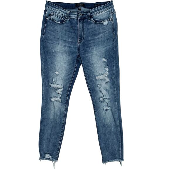 JUDY BLUE Skinny Fit Jeans Women’s 13/31 Stretch Distressed Ankle 26” Inseam - Picture 1 of 11